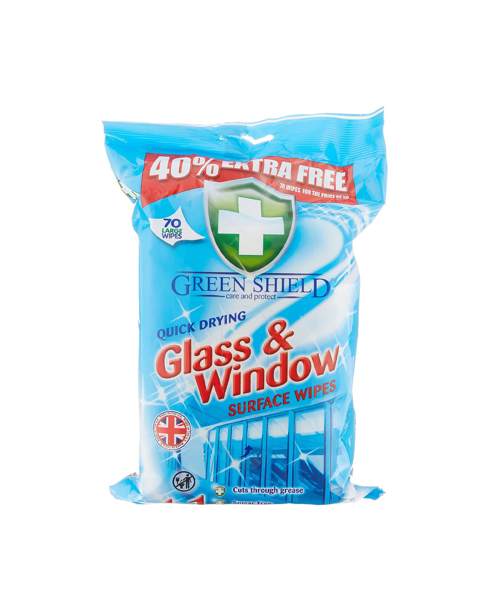 Green Shield 70 Wipes Glass & Window