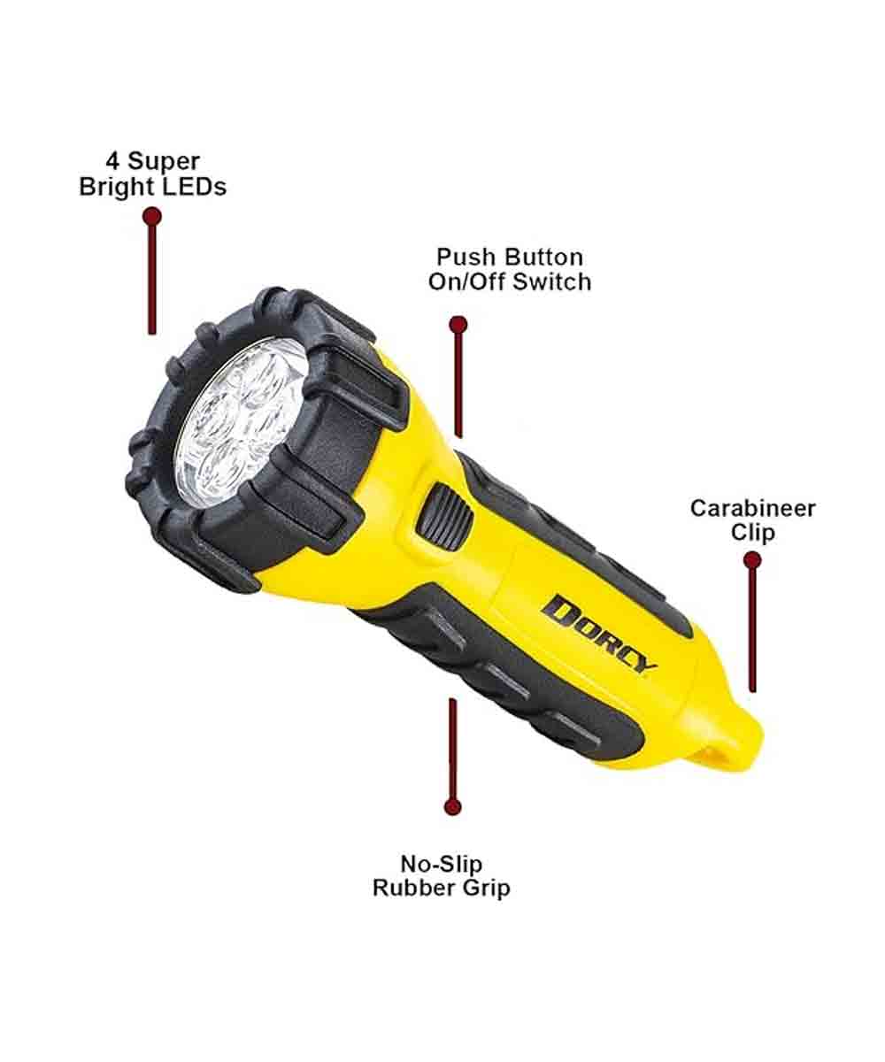 Dorcy 55 Lumen Floating Waterproof LED Flashlight with Carabineer Clip Dorcy Yellow