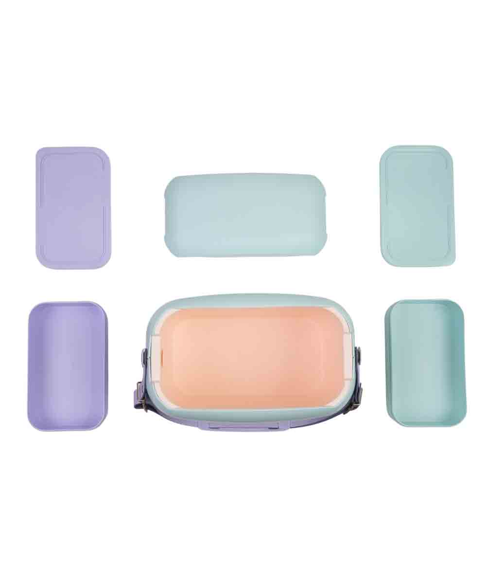 Polarbox 6 Liter Summer Pop Cooler Bag with 2 Containers Celeste, Malva