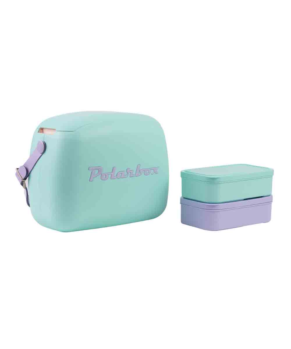 Polarbox 6 Liter Summer Pop Cooler Bag with 2 Containers Celeste, Malva