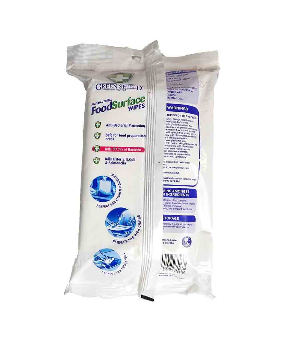 Green Shield 70 Wipes Anti Bacterial Food Surface