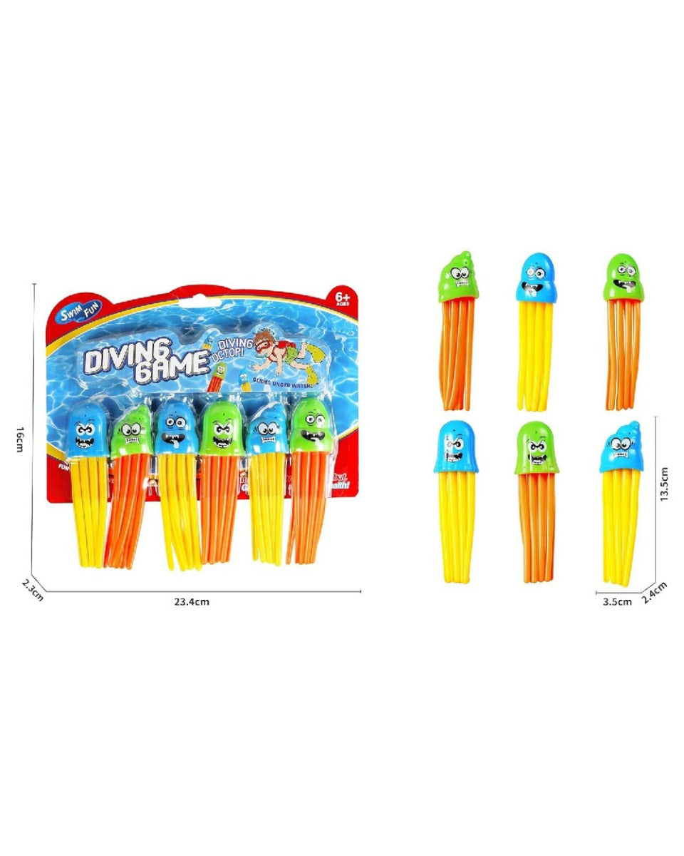Mondo Diving Speedy Squid Toys Set of 6 Pieces