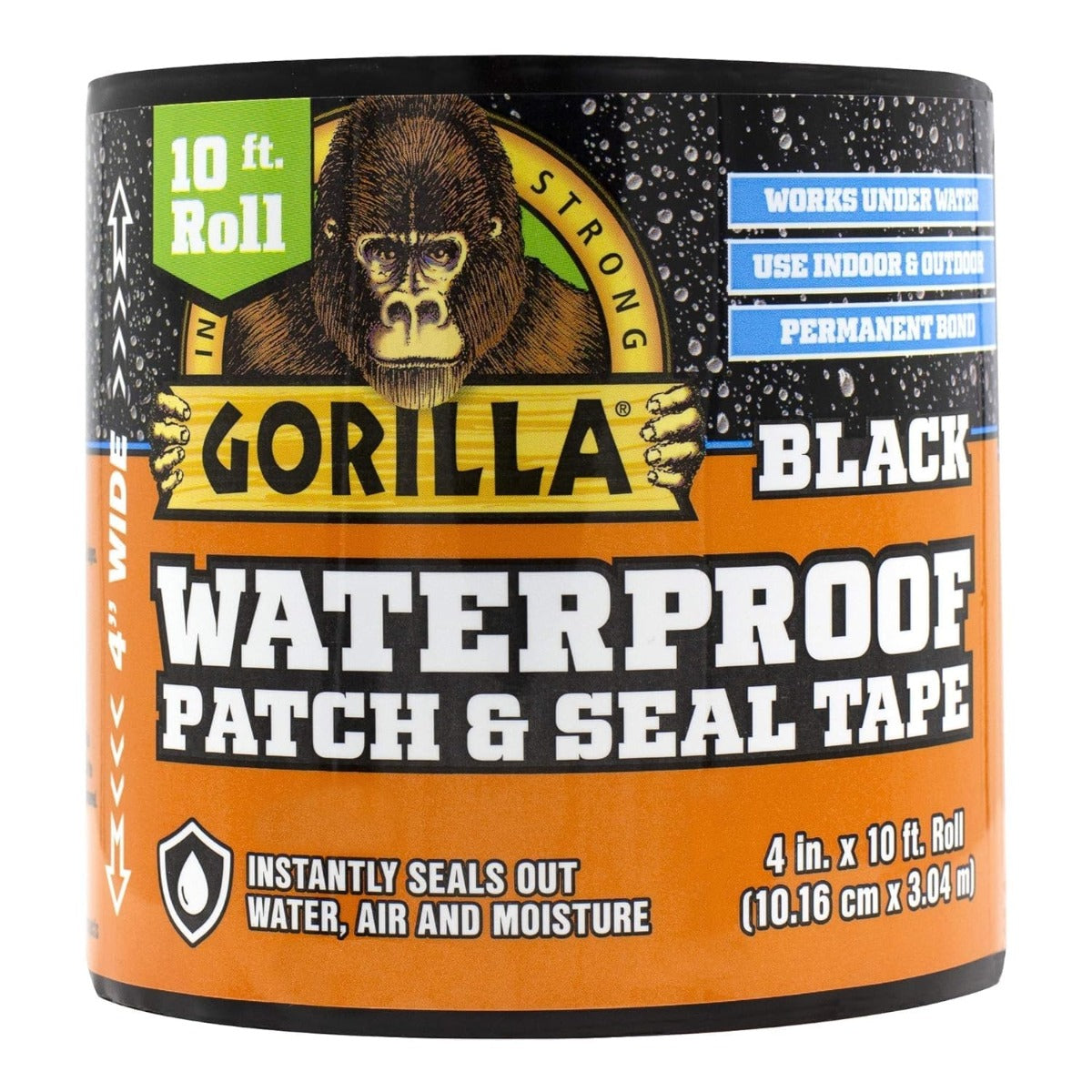 Gorilla Waterproof Patch & Seal Tape Black 4In X 10Ft