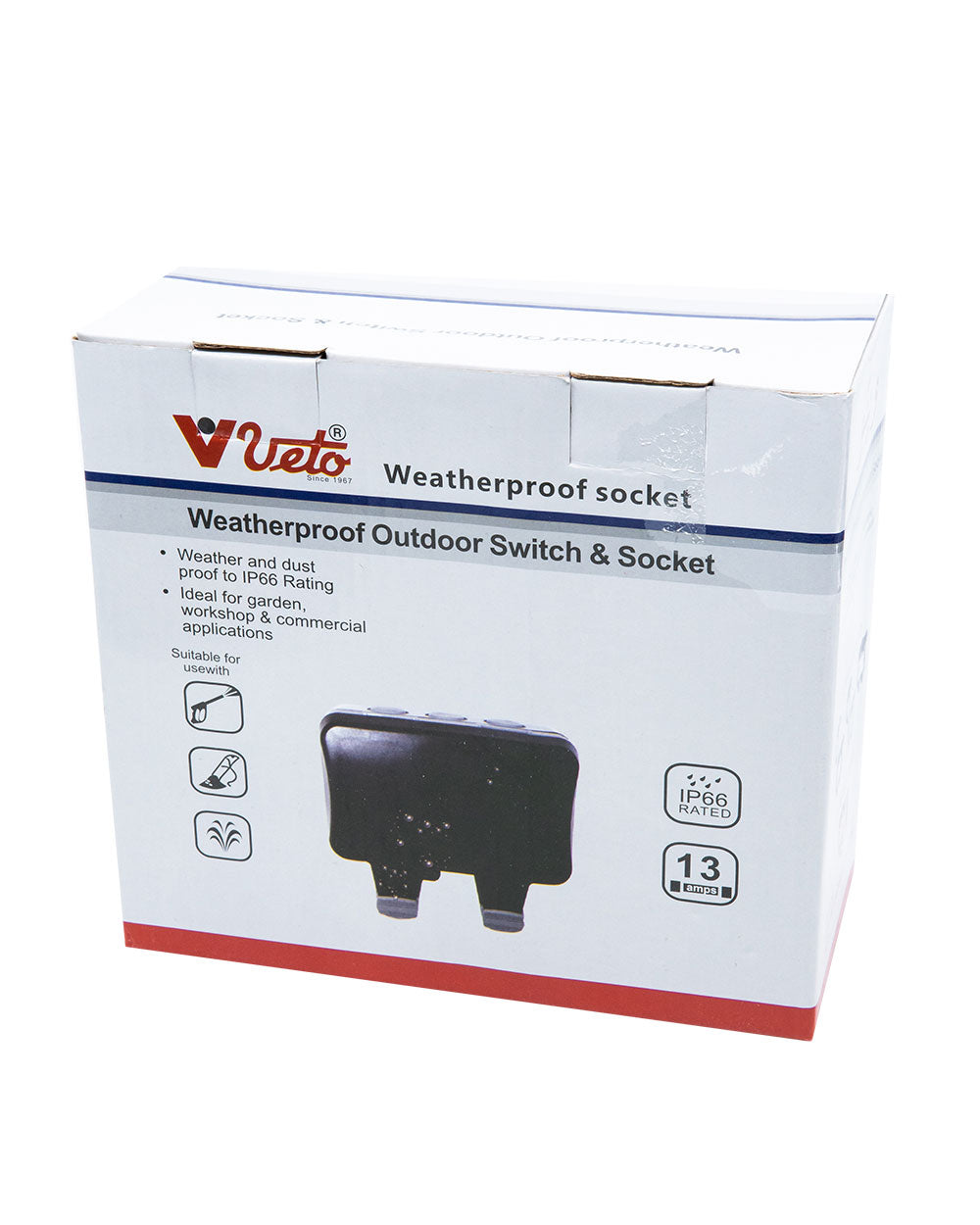 Veto Weatherproof Switch & Socket 2 Gang