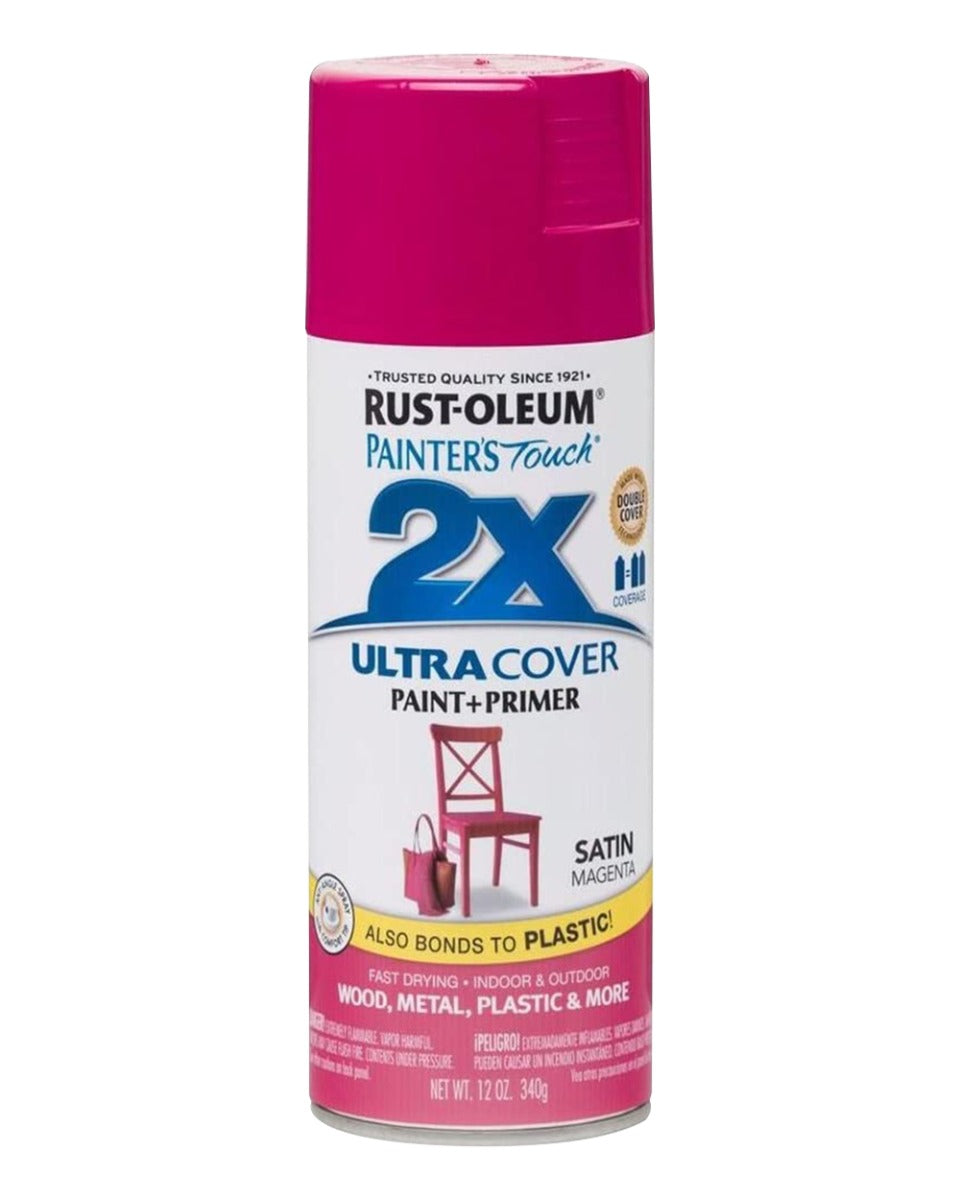 RustOleum Painter's Touch 2X Ultra Cover Satin Spray Paint Magenta