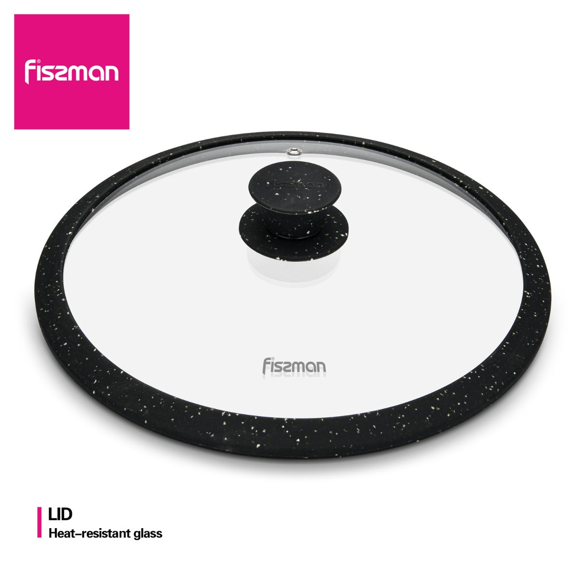 Fissman Lid Arcades 24 cm Black Marble Silicone Rim