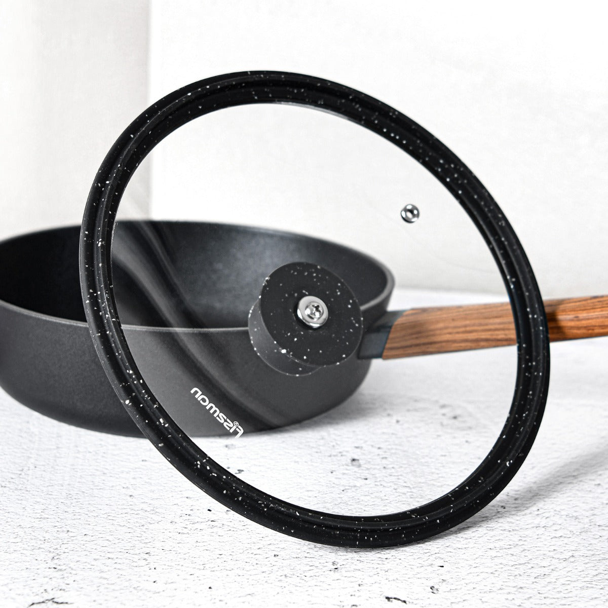 Fissman Lid Arcades 28 cm Black Marble Silicone Rim