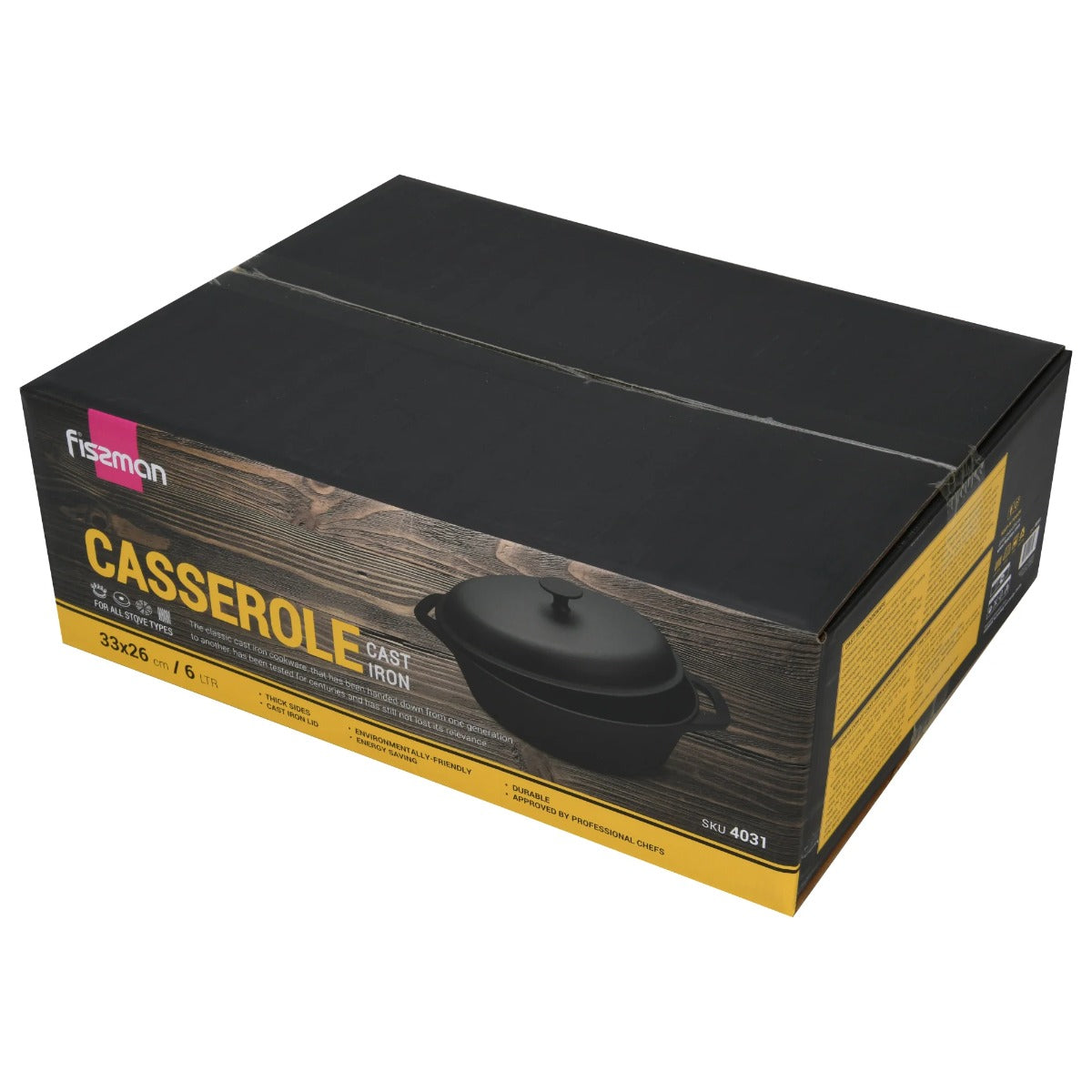 Fissman Casserole with Lid  33 x 26cm / 6L With Lid Cast Iron