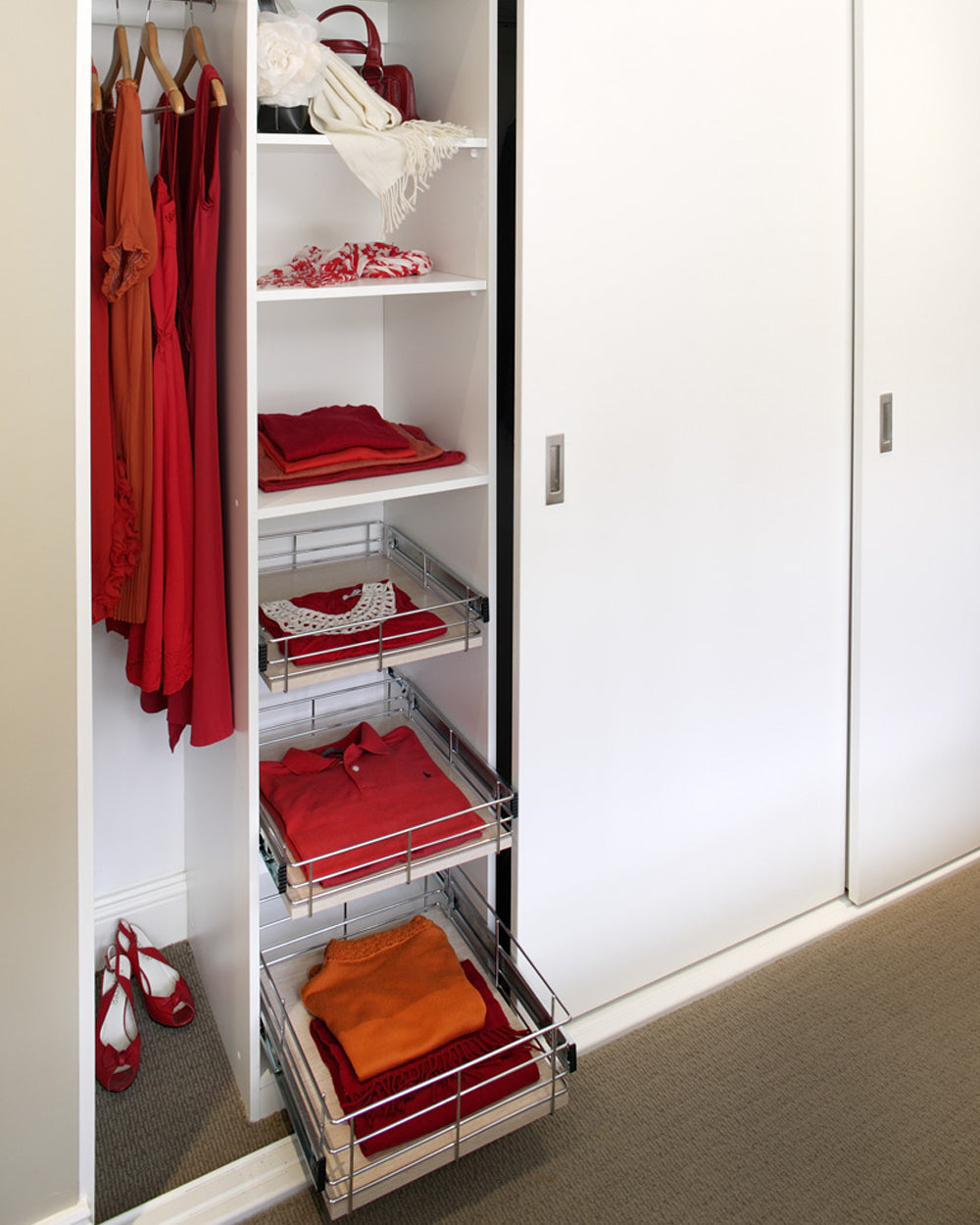 Tansel Wardrobe Pull Out Drawers with Slides L 396 x 150 x W 485 mm