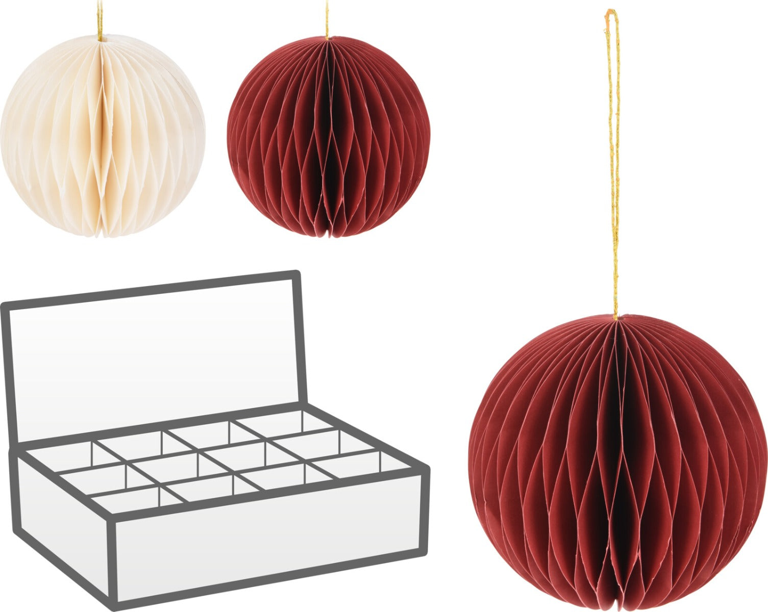 Homesmiths Ball Paper 100mm Hanging Assorted 1 Piece