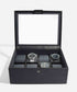 Stackers Men 8 Piece Black Watch Box
