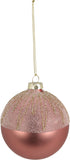Homesmiths Christmas Ball Glass Zigzag With Glitter 8mm