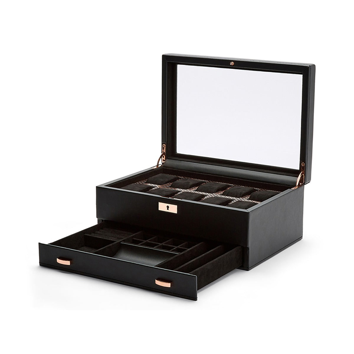 Wolf Axis 10 Pc Watch Box with Drawer Copper