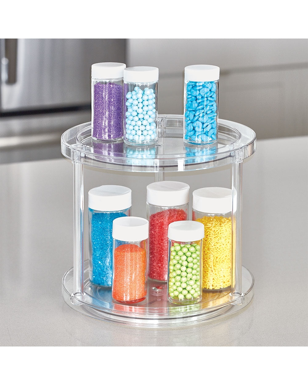 The Home Edit 2 Tier Turntable Clear 9.5 inch