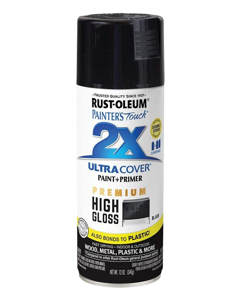 RustOleum Painter's Touch 2X Ultra Cover High Gloss Spray Paint Black