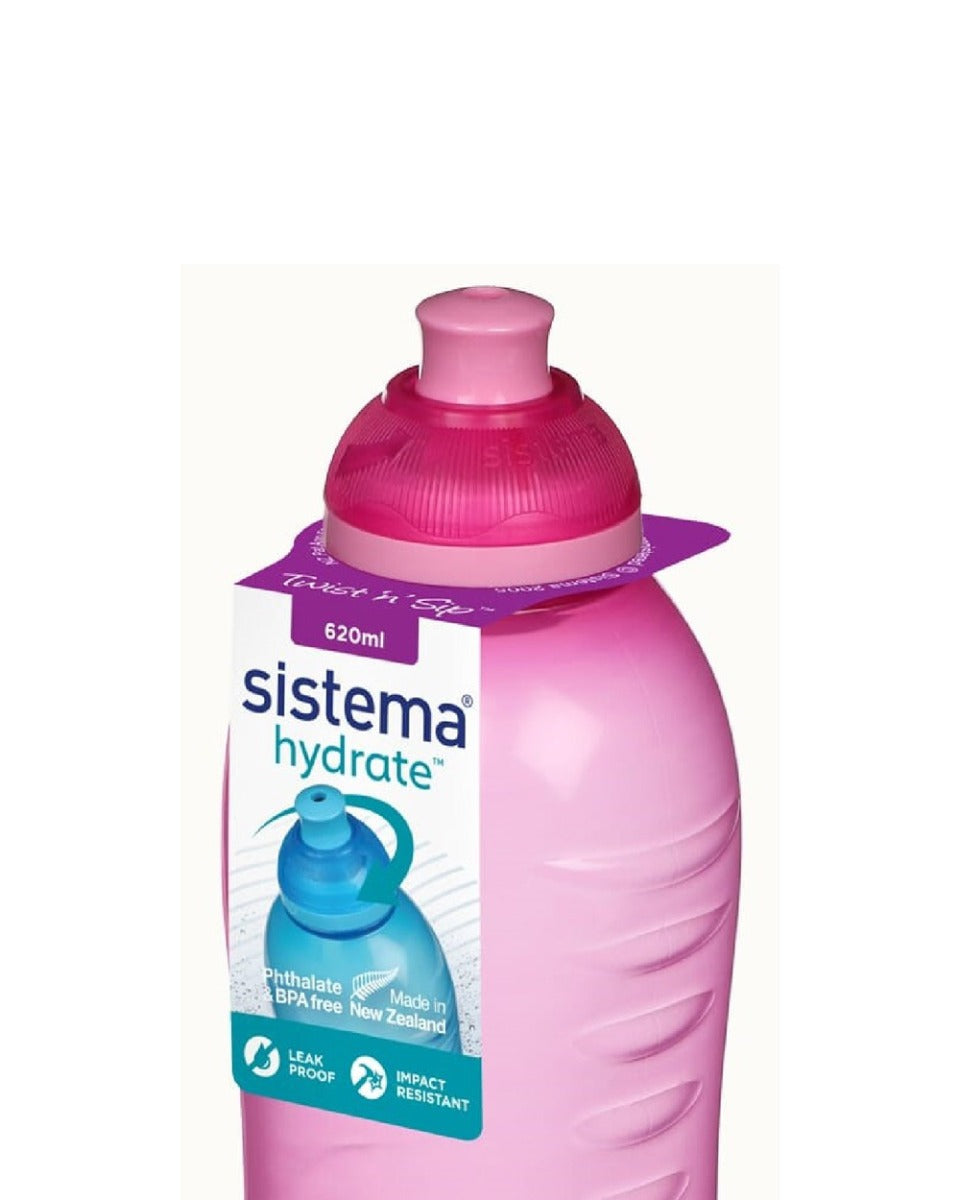 Sistema 620ml Squeeze Bottle Pink