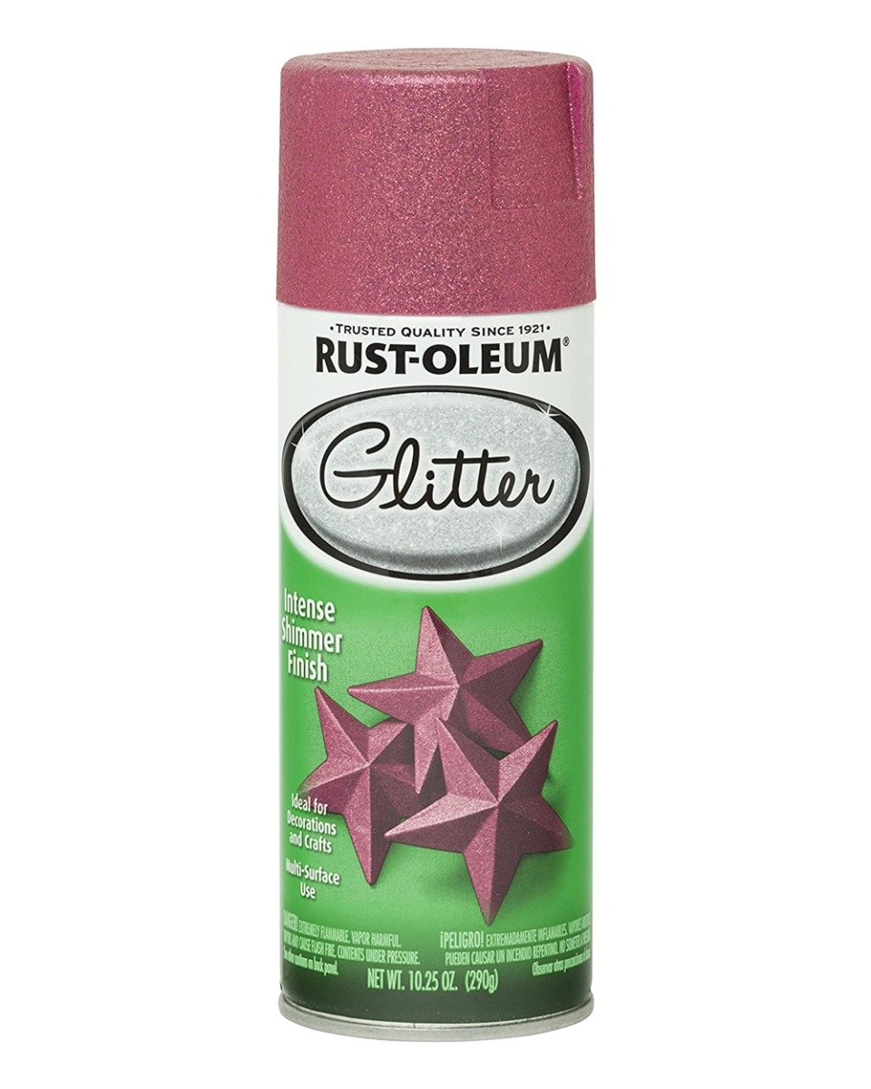 RustOleum Glitter Spray Paint Bright Pink 10.25Oz