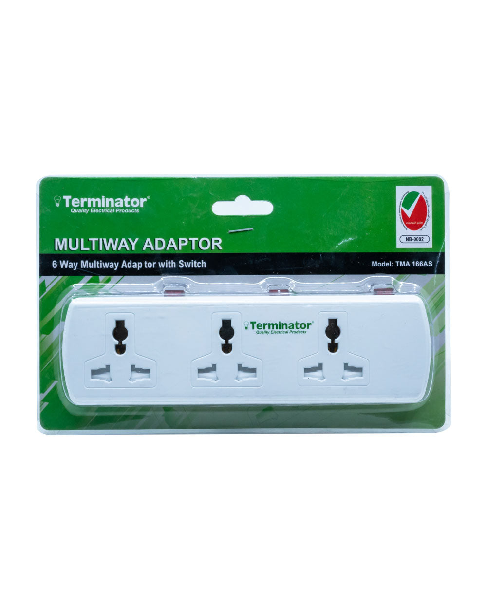Terminator 6 Way Universal Multiway Adapter 3 Switches.