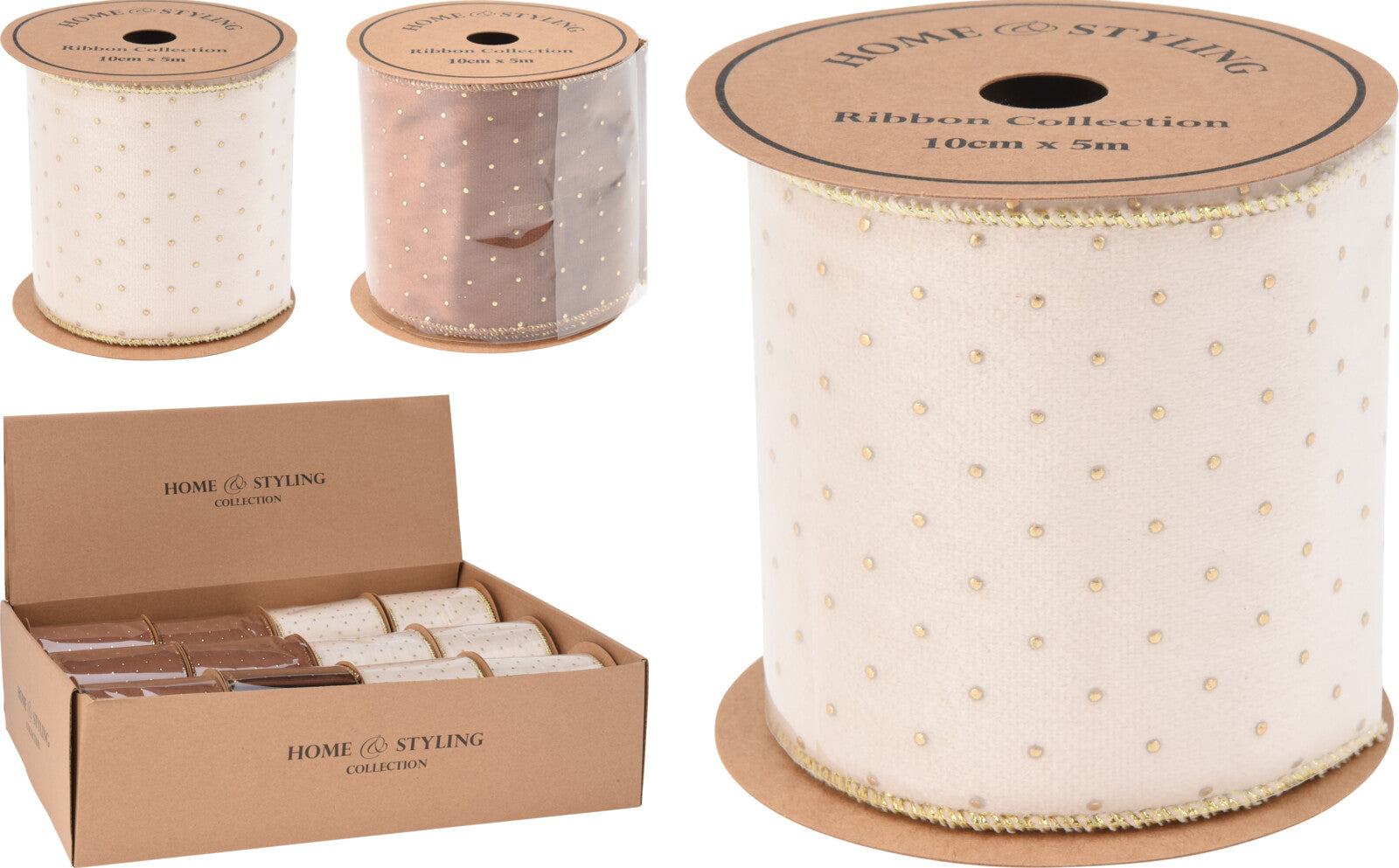 Homesmiths Velvet Lint Gold Dots Assorted