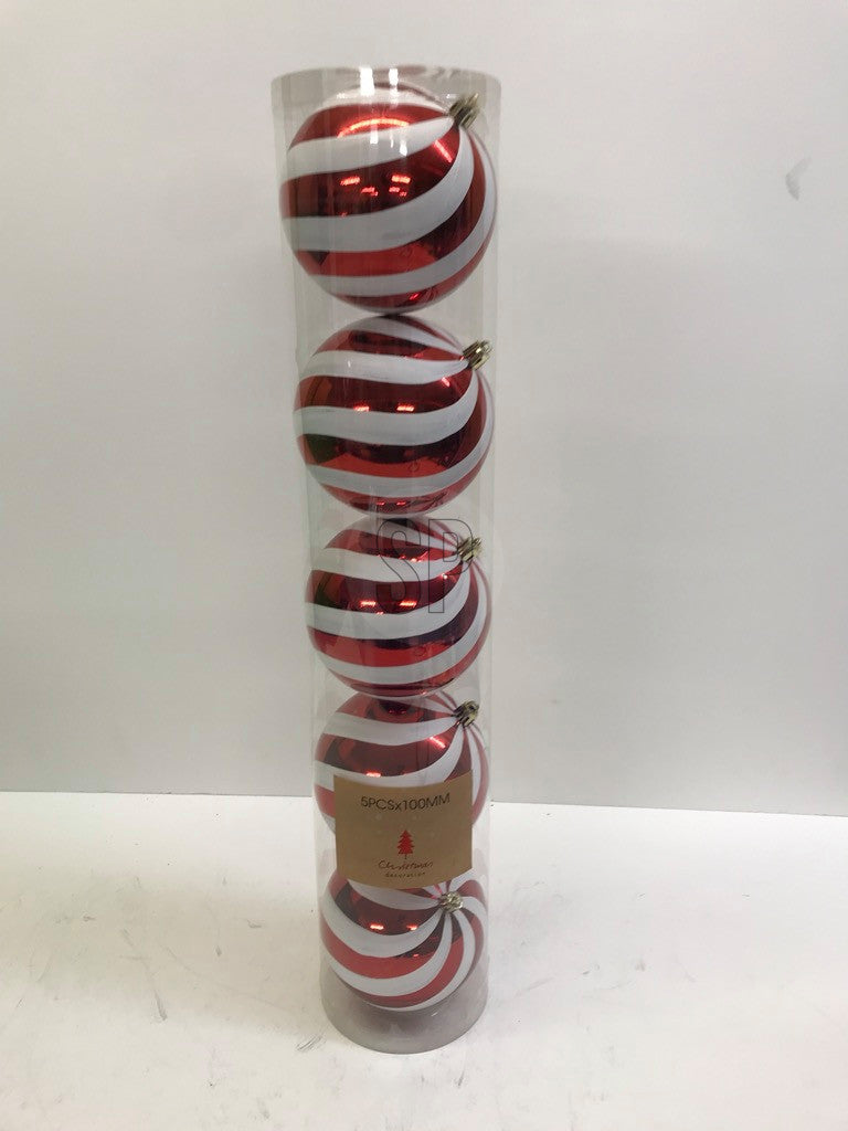 Homesmiths Xmas Ball Set 10 cm 5 Pieces