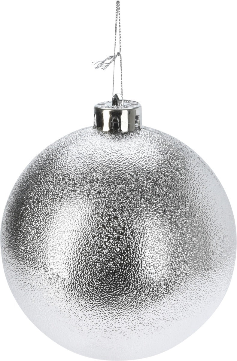 Homesmiths Xmas Ball 120mm Silver Assorted 1 Piece