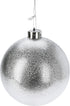 Homesmiths Xmas Ball 120mm Silver Assorted 1 Piece