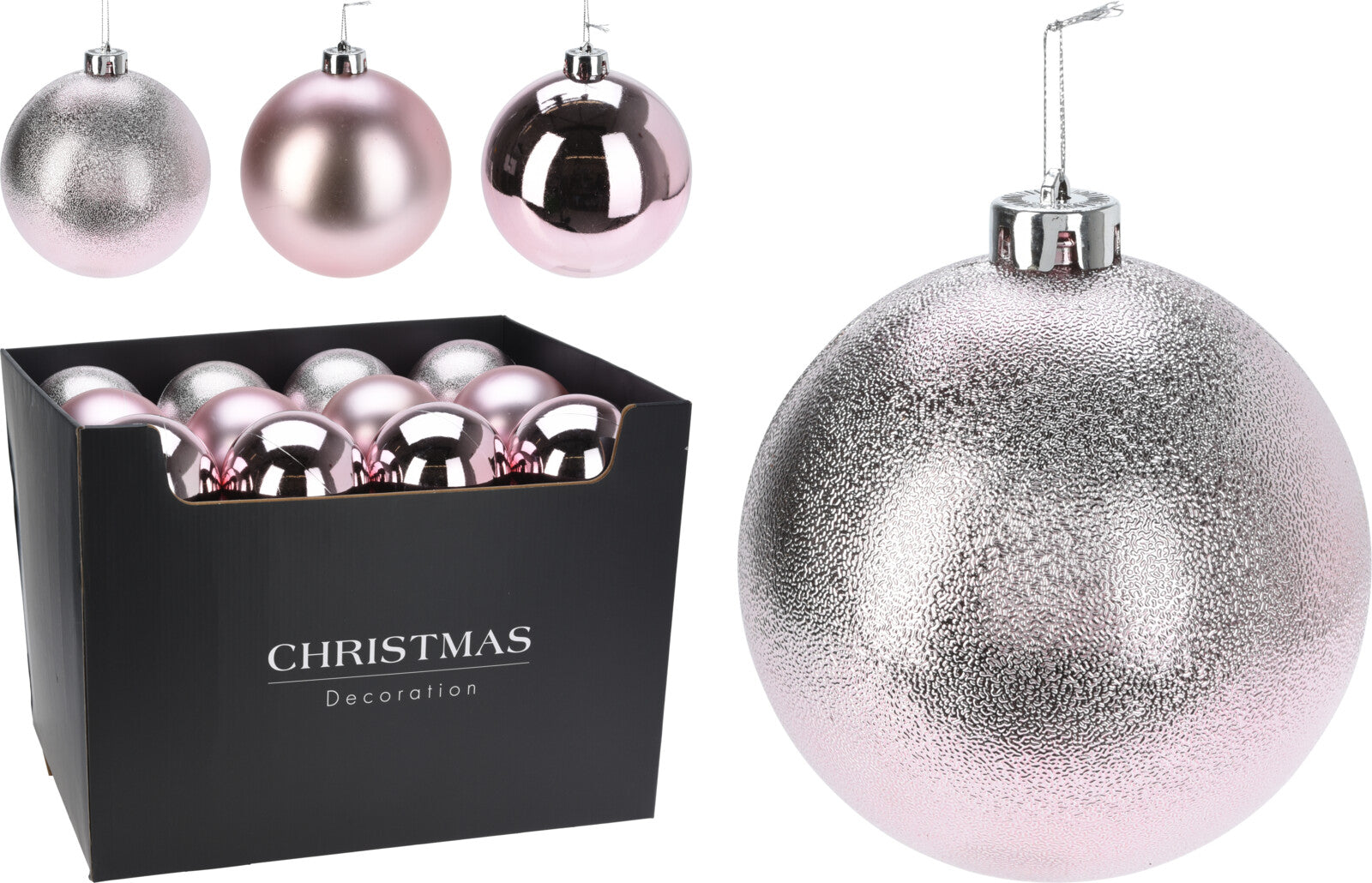 Homesmiths Xmas Ball 120mm Pink Assorted 1 Piece