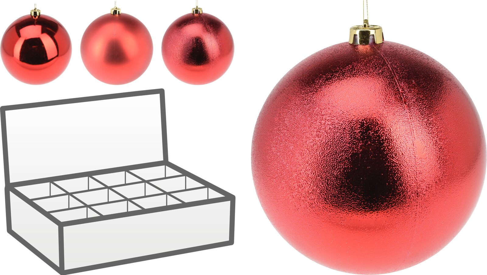 Homesmiths Christmas Ball 140mm Red Assorted