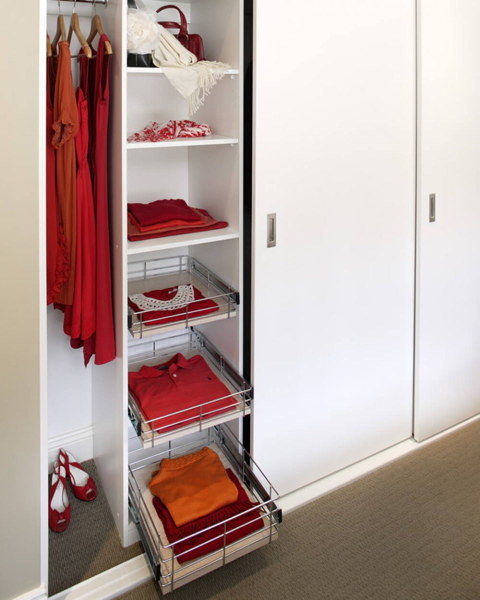 Tansel Wardrobe Pull Out Drawers with Slides L 596 x 150 x W 485 mm