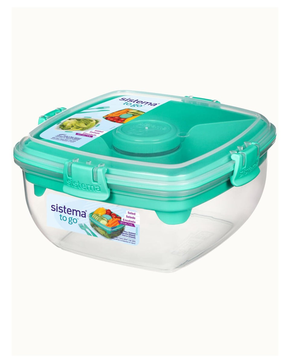 Sistema Salad To Go 1.1L Teal Clip
