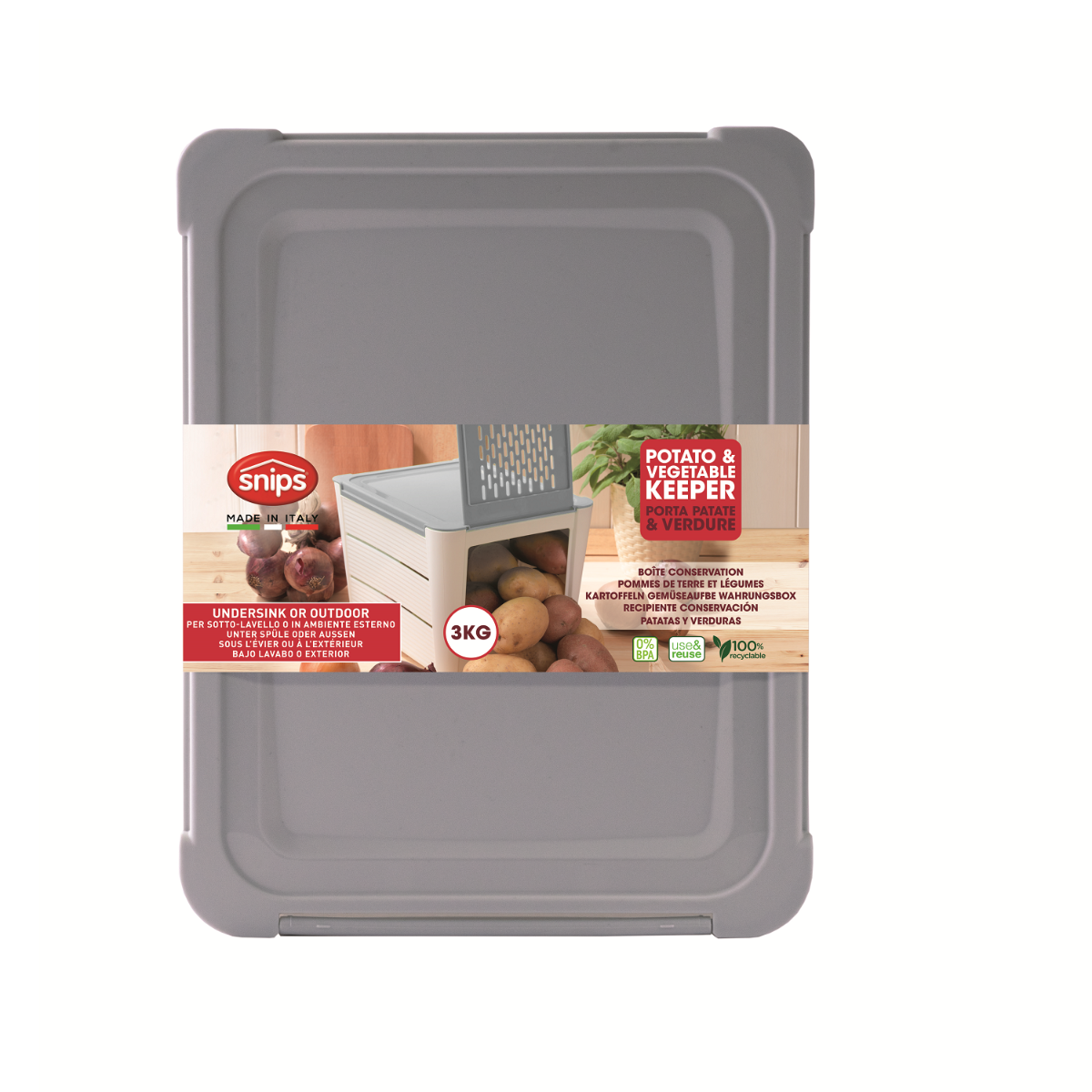 Snips White Grey Potatoes & Vegetables Keeper For 3 Kg