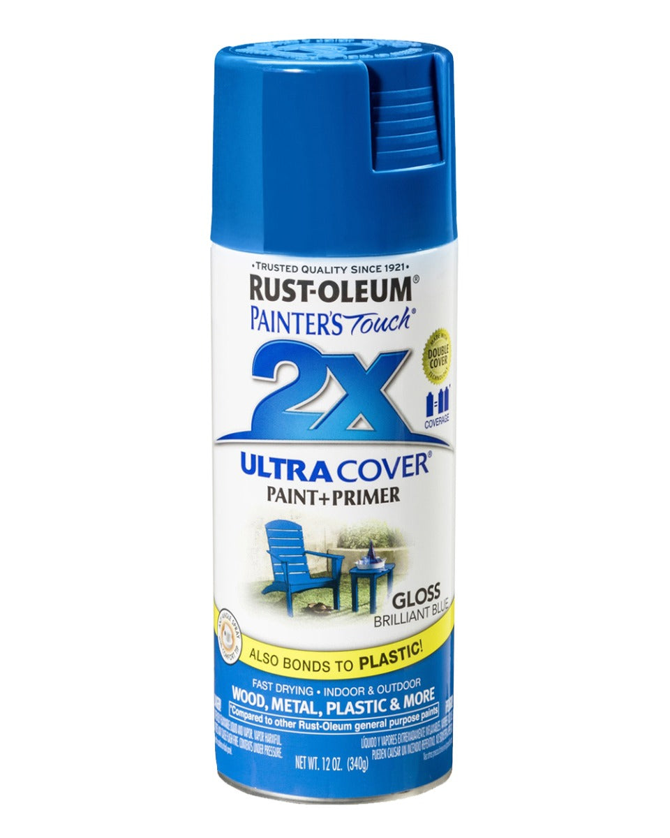 RustOleum PT 2X Ultra Cover Gloss Brilliant Blue 12Oz