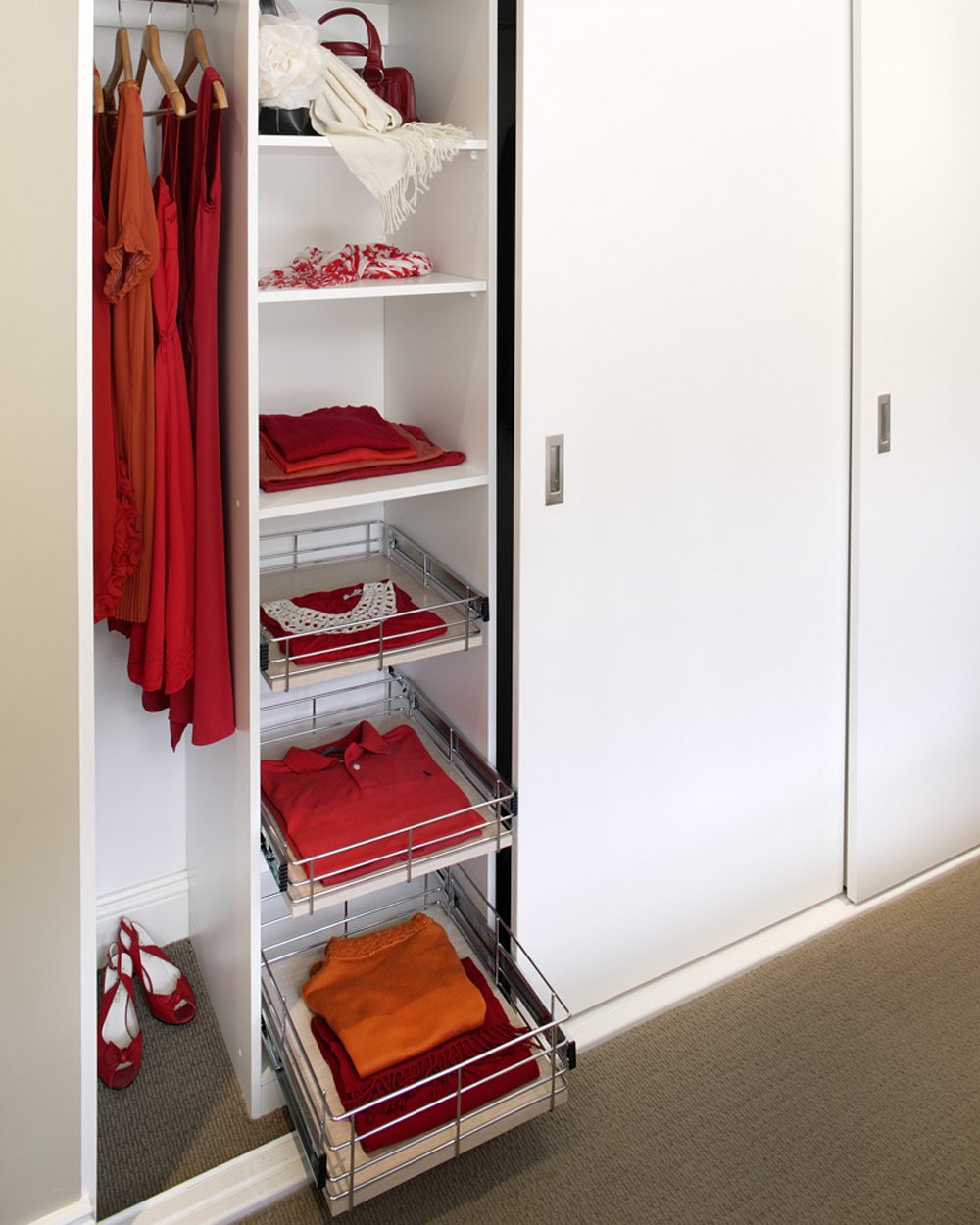 Tansel Wardrobe Pull Out Drawers with Slides L 596 x 100 x W 485 mm