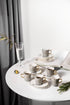 Otantik Asalah Set Of 6 Coffee Cups And 6 Saucers Grey Gold