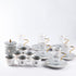 Otantik Asalah Set Of 6 Cups And 6 Saucers And 6 Arabic Coffee Cups And Sugar Pot Grey Gold