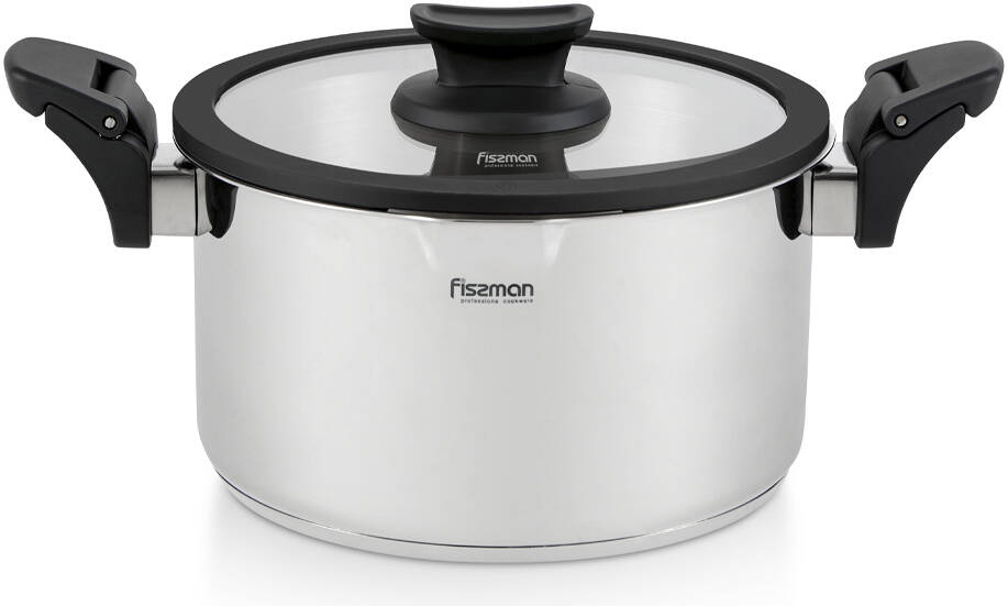 Fissman Stockpot 24x13 cm/5.6 L Stainless Steel With Glass Lid