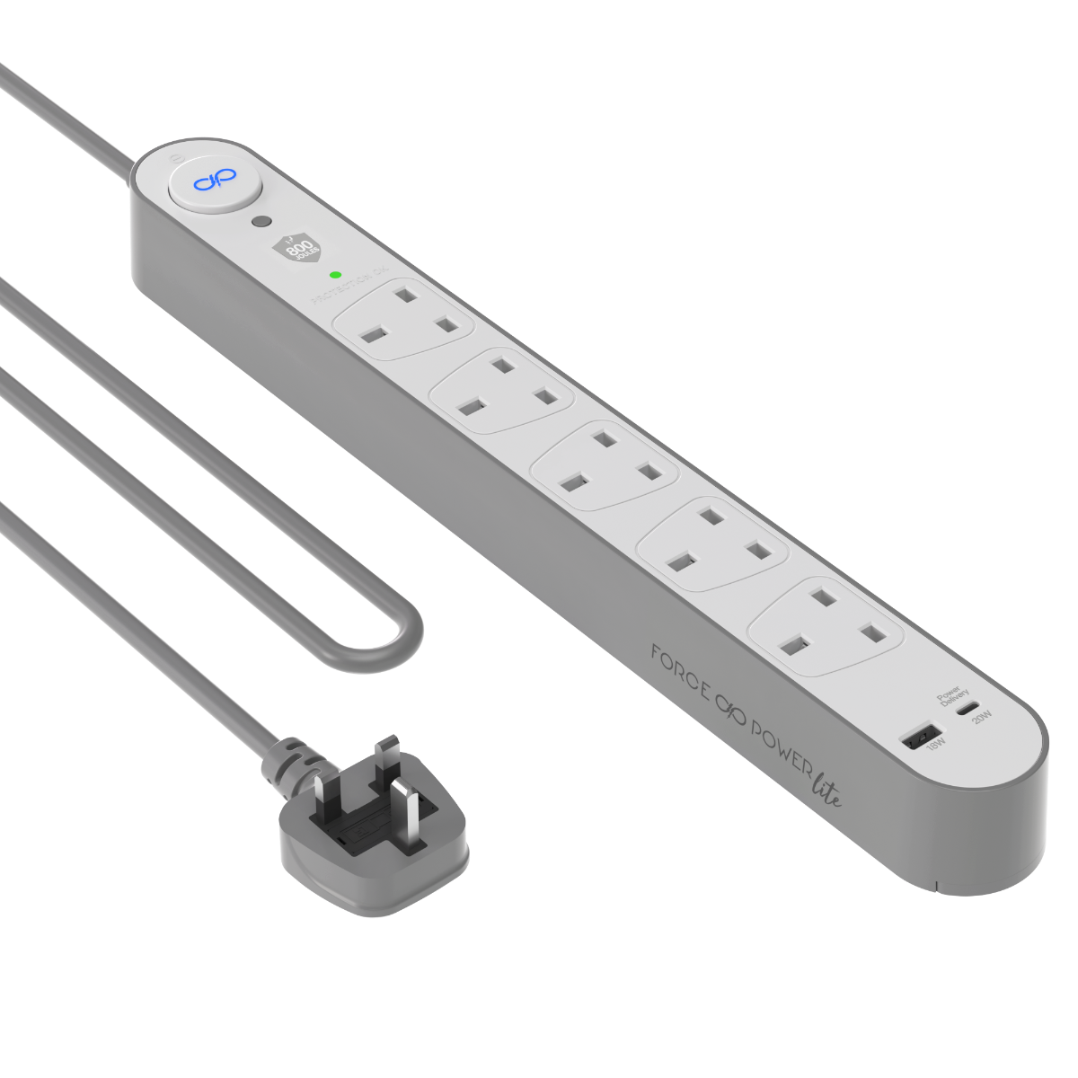 Force Power Lite Surge Protection With PD & USB Port