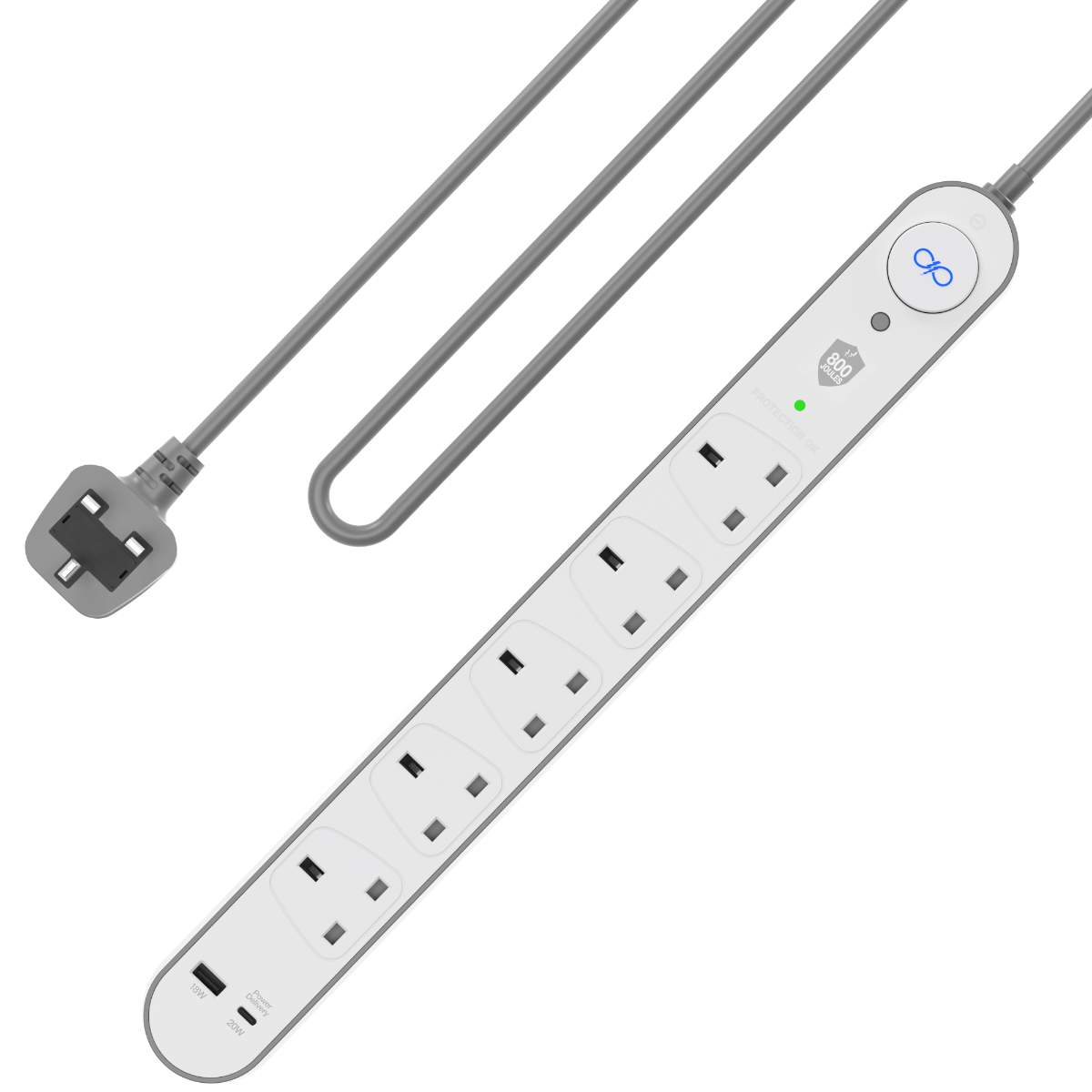 Force Power Lite Surge Protection With PD & USB Port