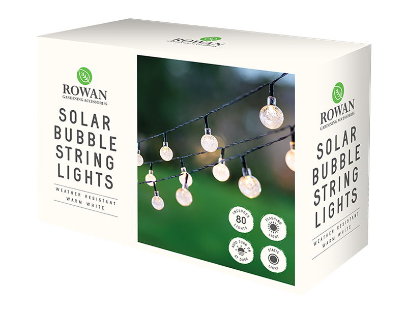 Rowan Solar Bubbles String Lights Warm White
