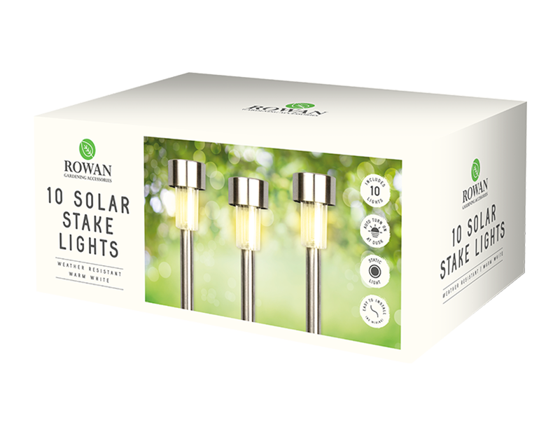 Rowan 10 Solar Stake Lights Warm White