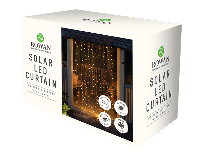 Rowan 200 Solar LED Light Curtain Warm White