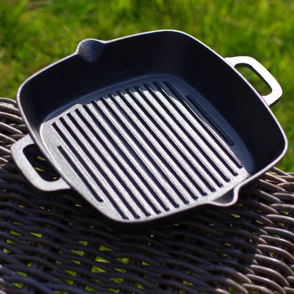 Fissman Square Grill Pan 26 X 5 cm With Two Side Handles Cast Iron