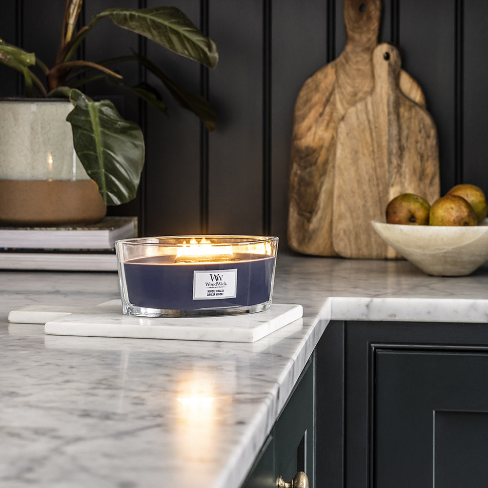 Woodwick Ellipse Candle Hinoki Dahlia