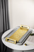 Otantik Asalah Iron Serving Tray Grey Gold