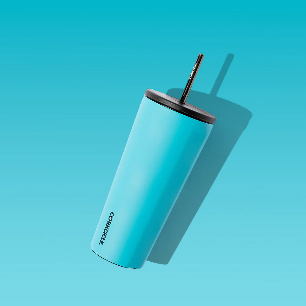 Corkcicle Cold Cup With Straw 710ML Capri Blue