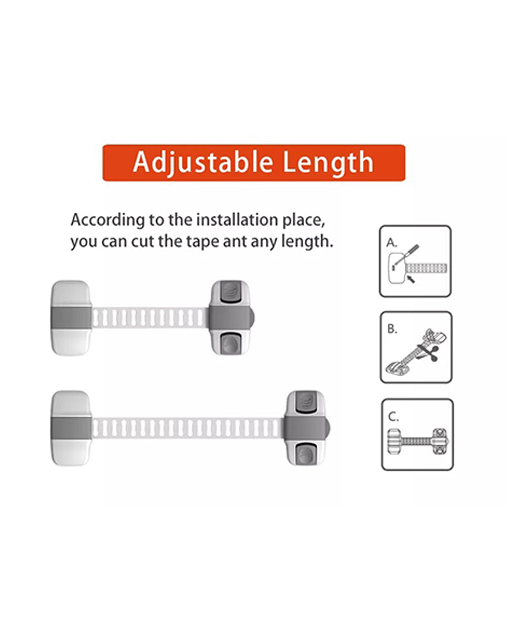Vee Seven Ajustable Multipurpose, Cabinet, Toilet & Window Lock