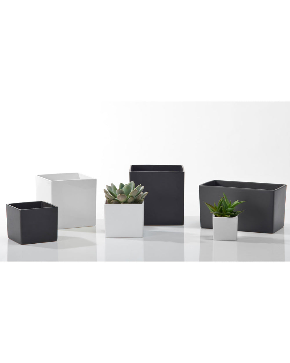SK Latina Square Flower Pot 15cm White