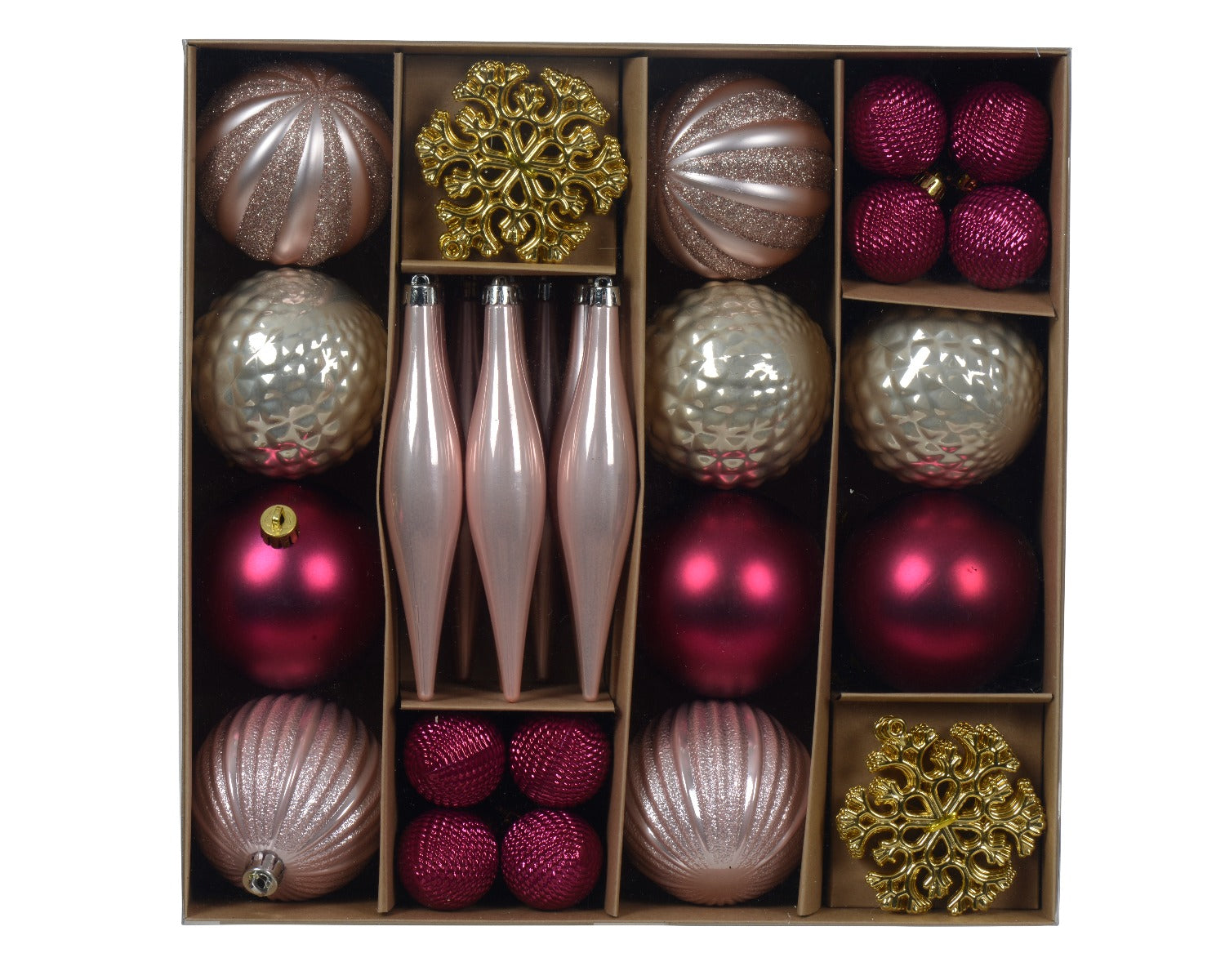 Homesmiths Mixbox Shatterproof Mix Pomegranate, Gold & Pink 8cm