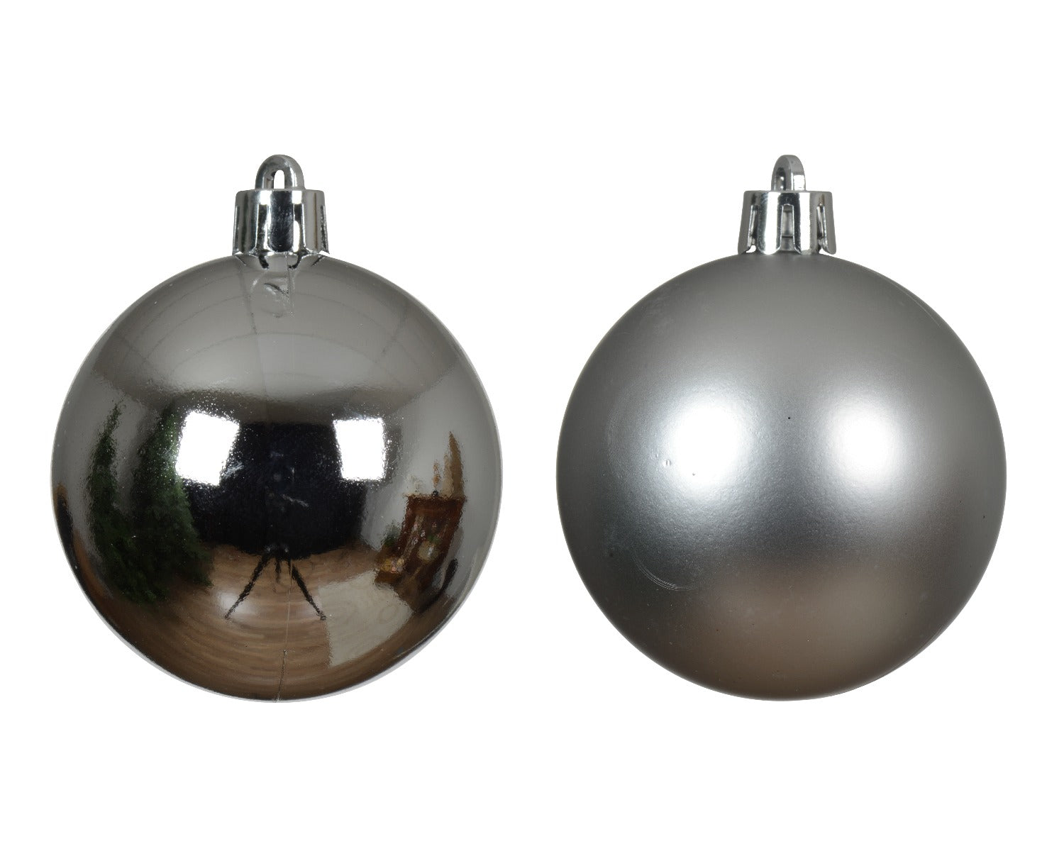 Homesmiths Baubles Shatterproof Shiny Matt Mix Silver 10cm
