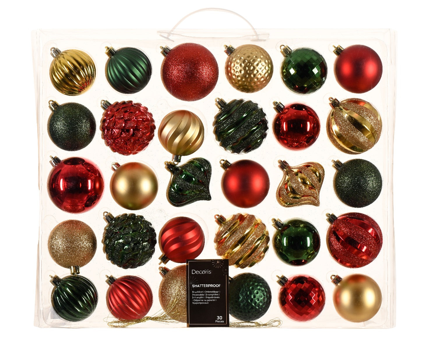 Homesmiths Decoris Mix Shatterproof Baubles Shiny, Matt & Glitter Mix 21398